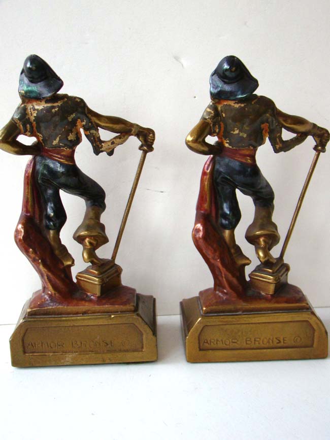 A pair of swashbuckler Pirate bookends made by Armor Bronze Company in 1926 — image 2